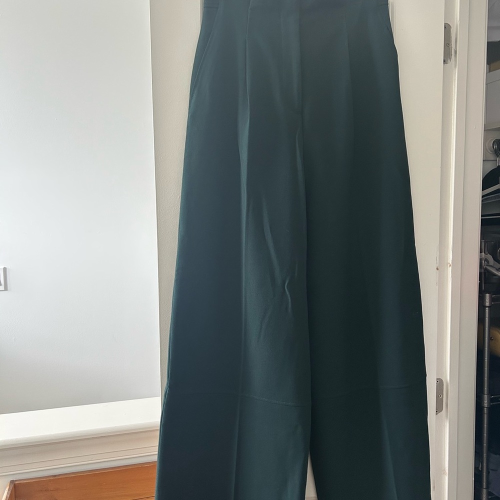 Zara Dark Green Wide-Leg Pants, size M